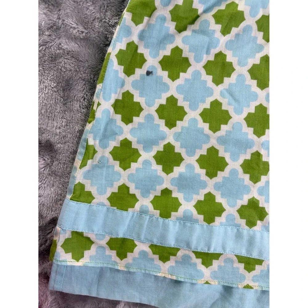Tory Burch Blue Green Geometric Quatrefoil Cotton A-Line Skirt Womens Size 0